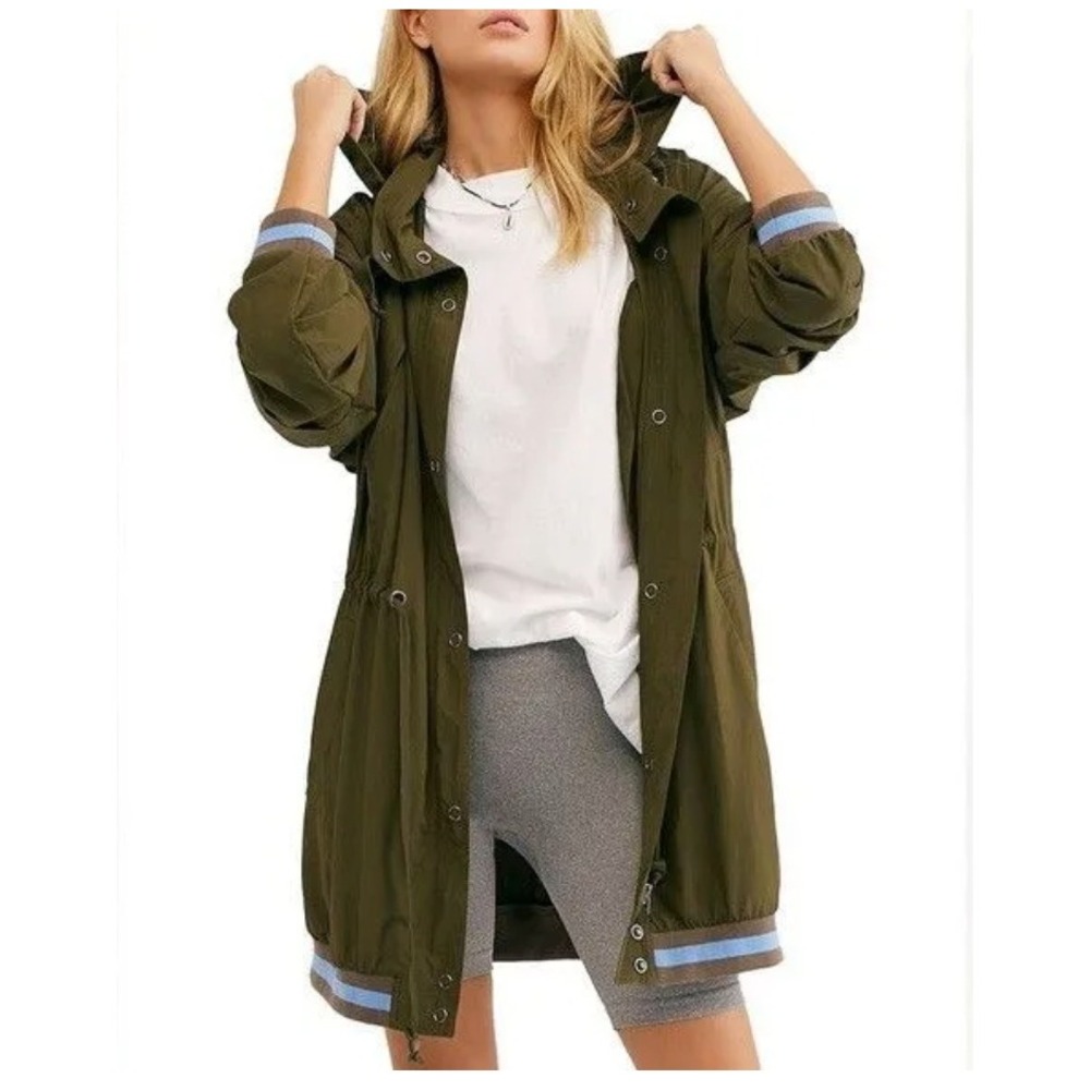 Free People Womens Small Sage Green Parka Jacket Hiking Athleisure‎ Gorpcore